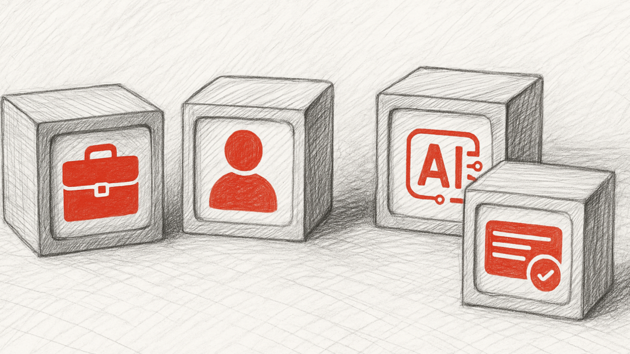 Children's building blocks featuring icons representing demand-driving channels